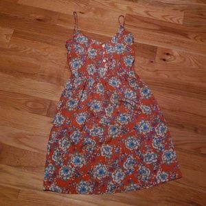 Aina be short sleeve orange floral dress sz small